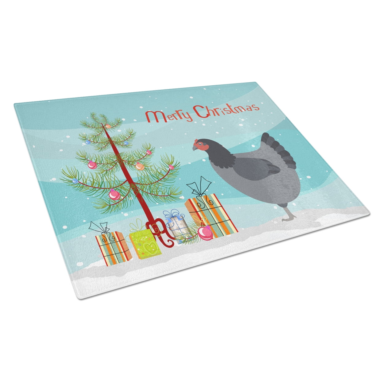 Jersey Giant Chicken Christmas Glass Cutting Board - Large