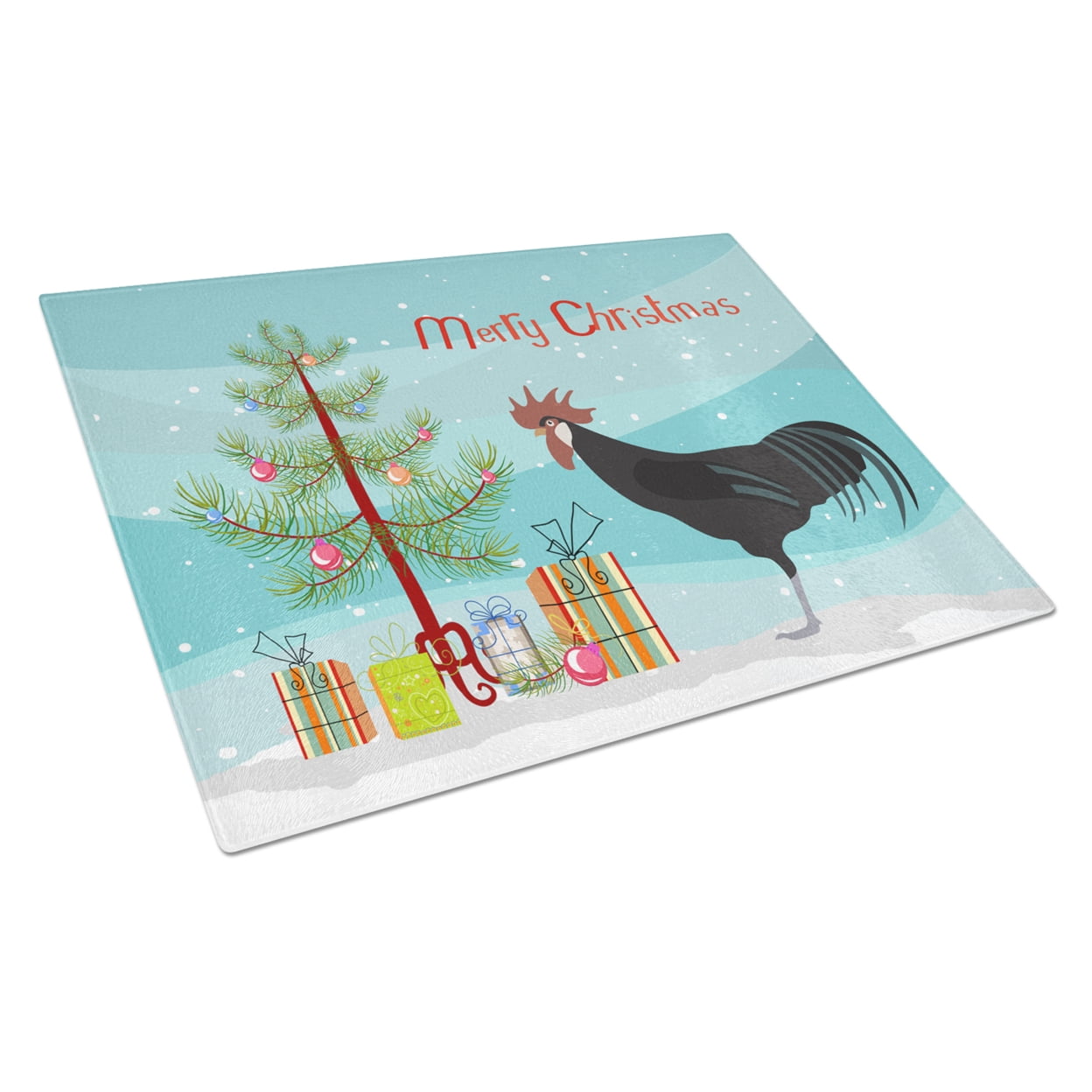 Minorca Ctalalan Chicken Christmas Glass Cutting Board - Large