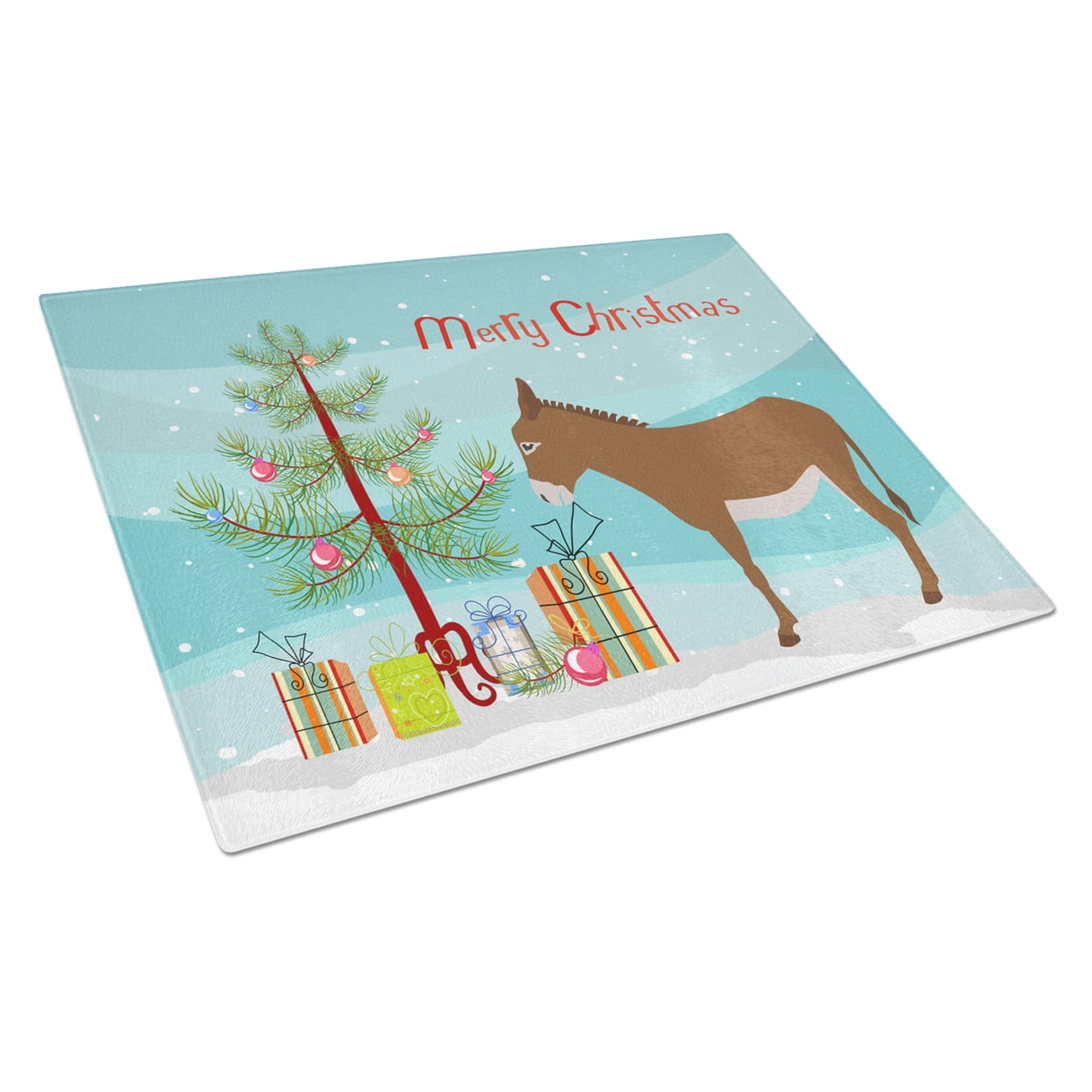 Cotentin Donkey Christmas Glass Cutting Board - Large