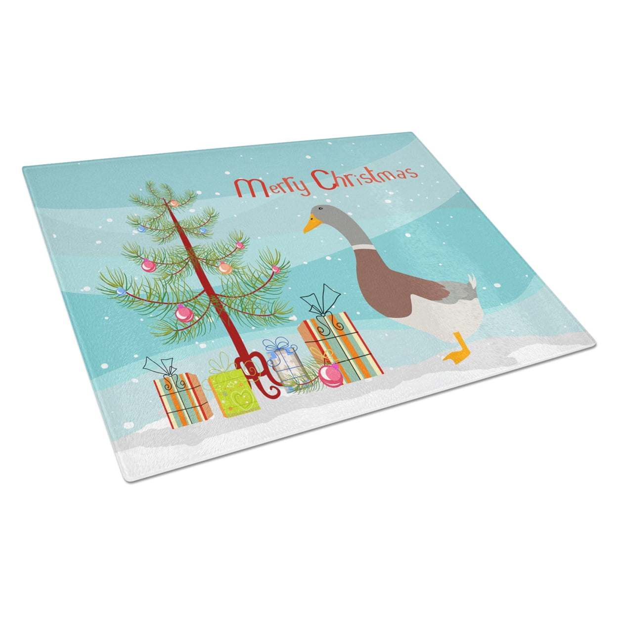 Saxony Sachsenente Duck Christmas Glass Cutting Board - Large