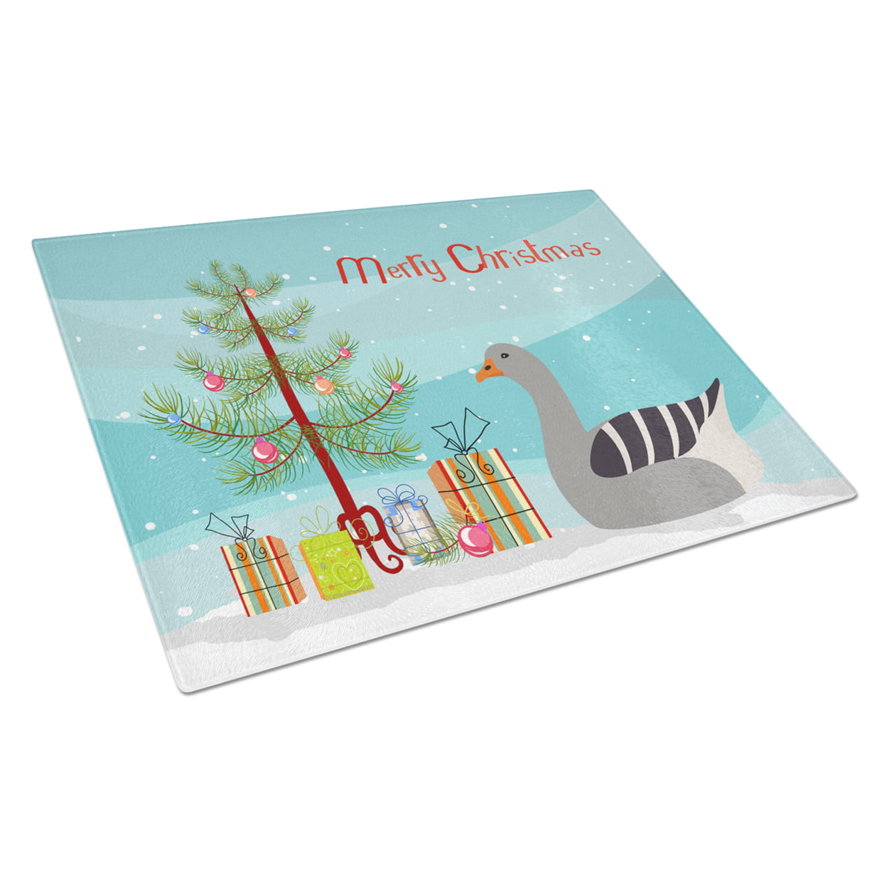 Pilgrim Goose Christmas Glass Cutting Board - Large