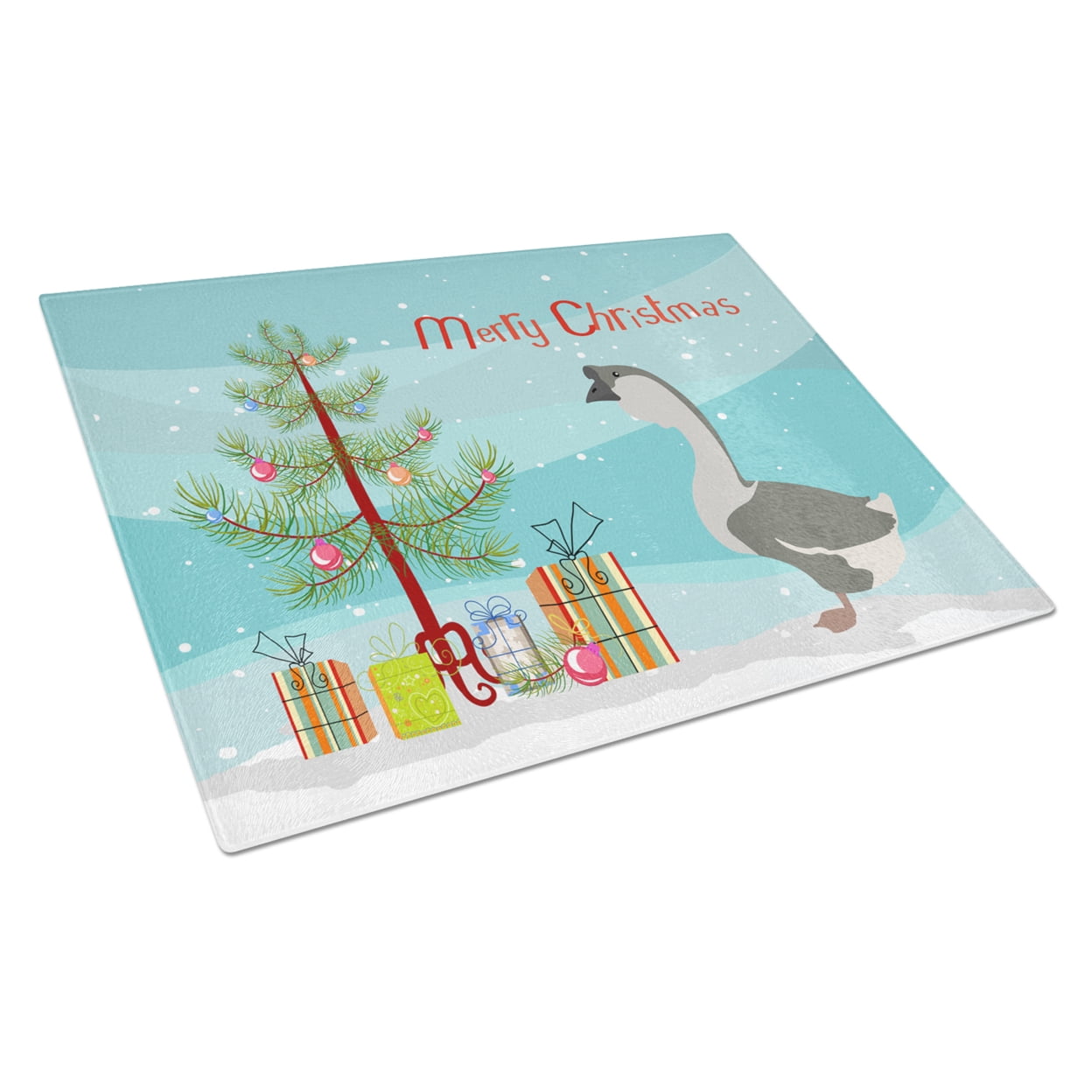 African Goose Christmas Glass Cutting Board - Large
