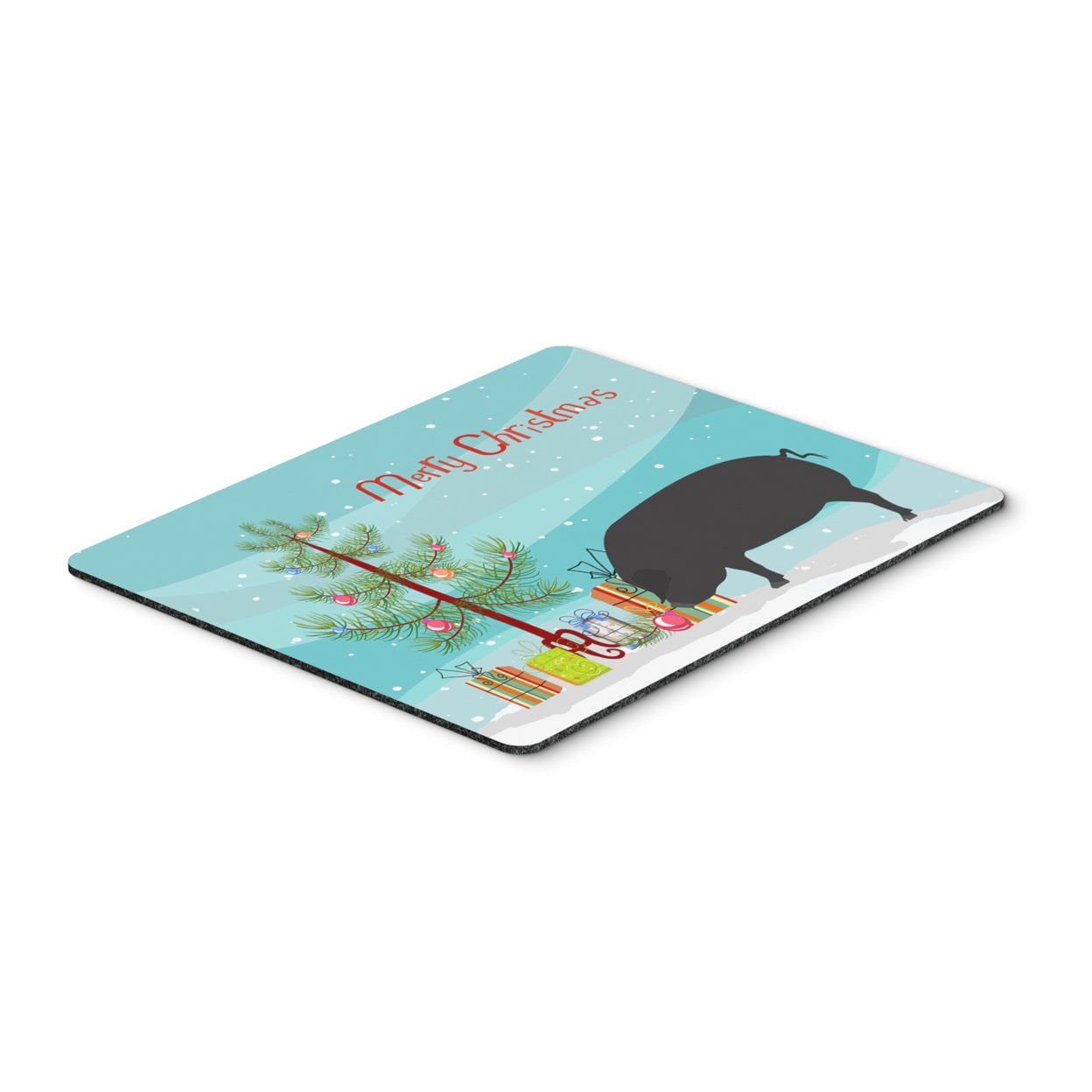 BB9298MP Devon Large Black Pig Christmas Mouse Pad, Hot Pad or Trivet