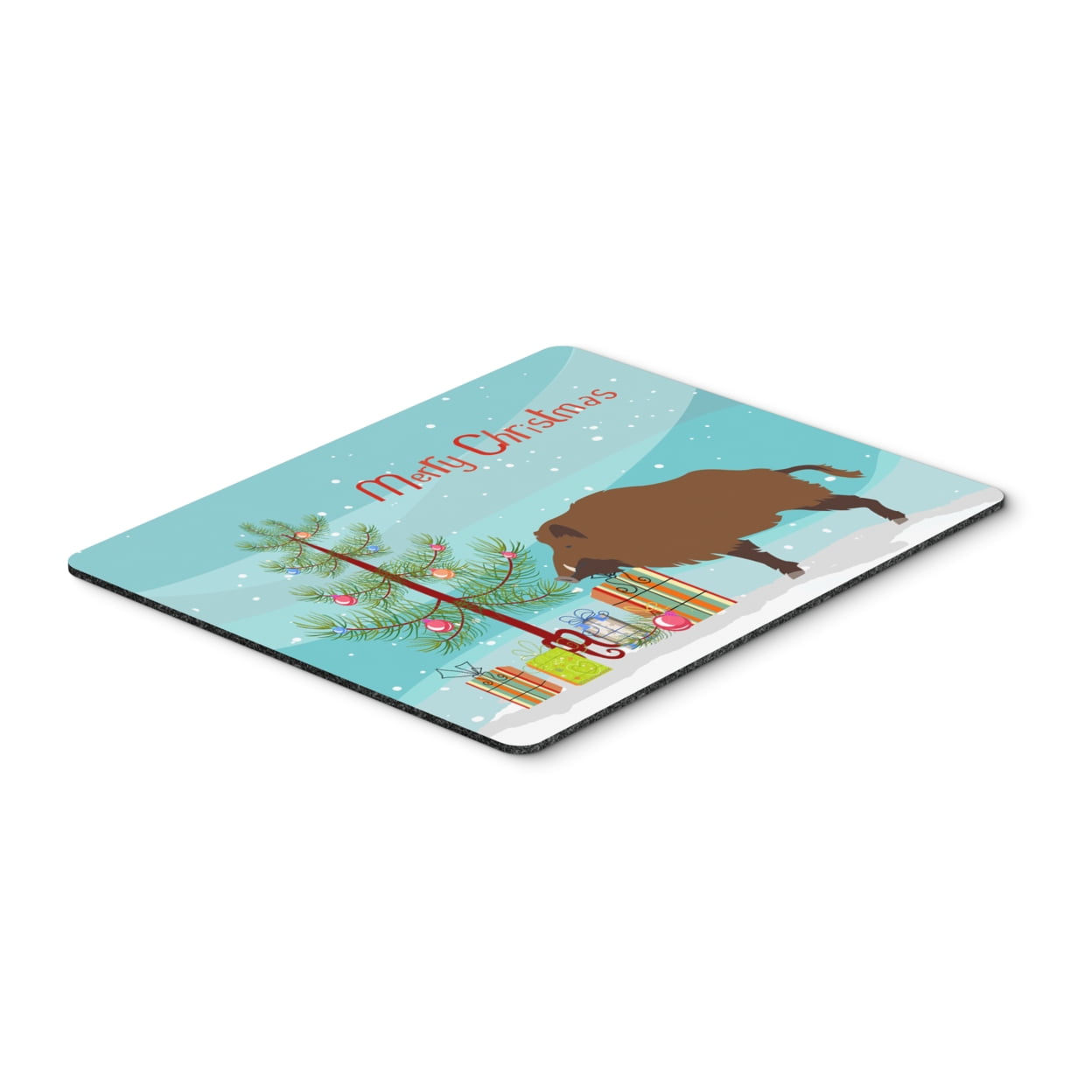 Wild Boar Pig Christmas Mouse Pad - Hot Pad or Trivet