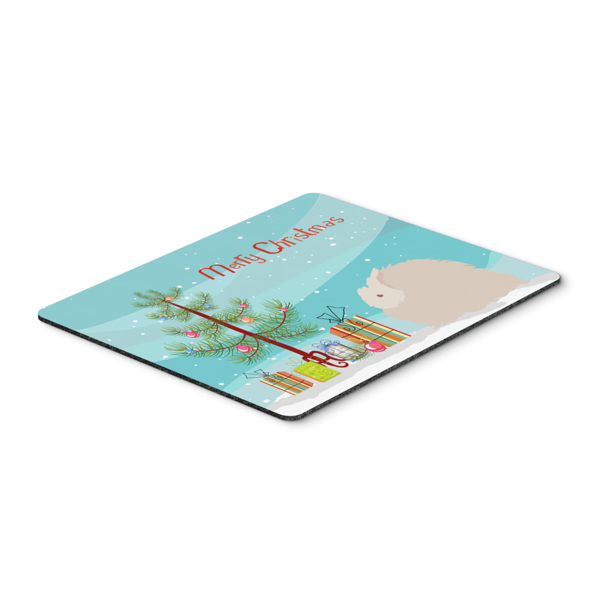 BB9326MP Fluffy Angora Rabbit Christmas Mouse Pad, Hot Pad or Trivet