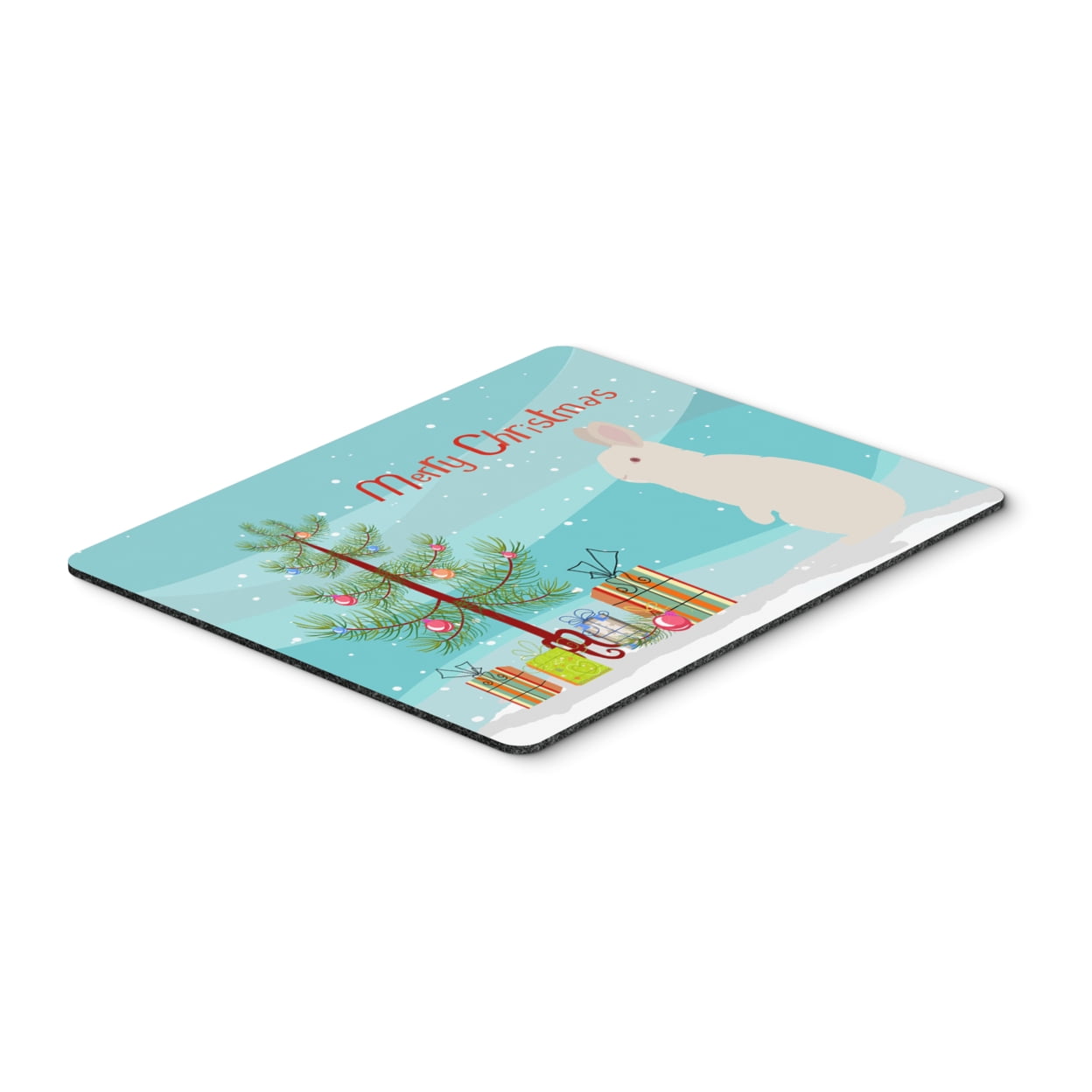 New Zealand White Rabbit Christmas Mouse Pad, Hot Pad or Trivet