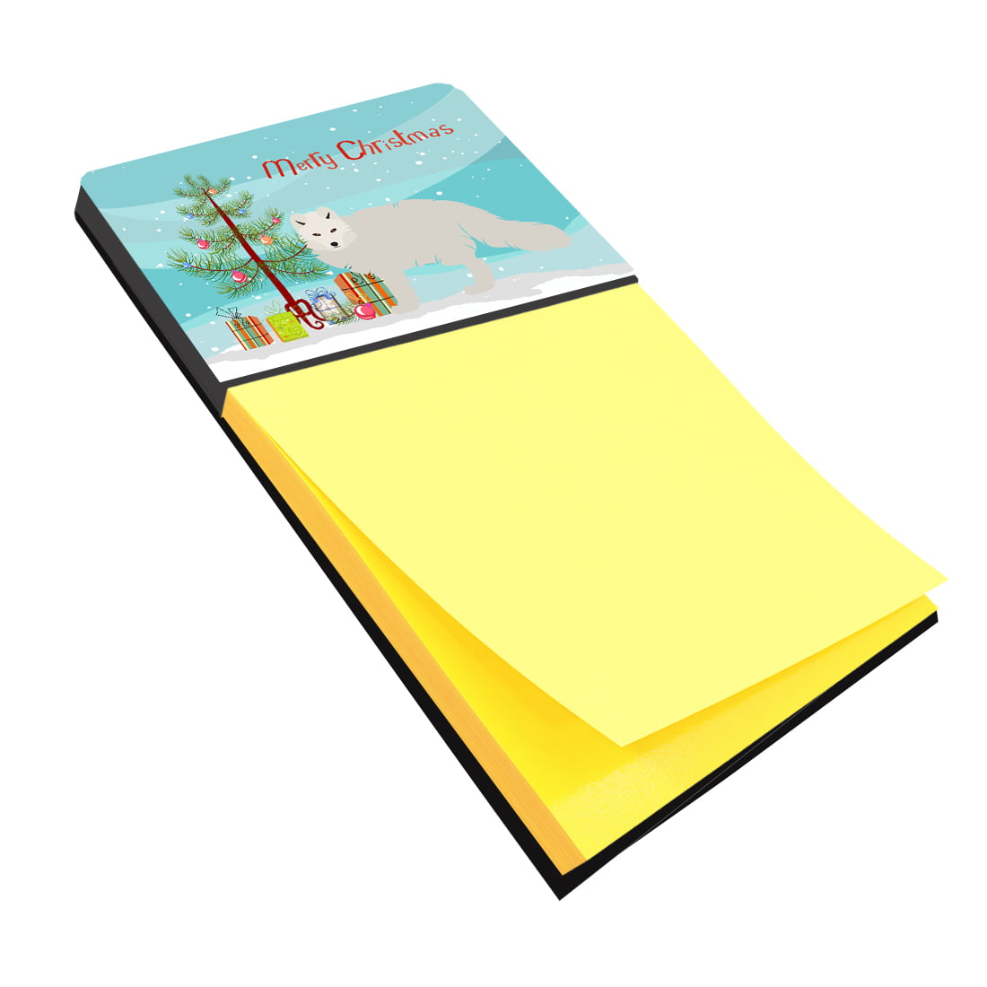 BB9244SN White Arctic Fox Christmas Sticky Note Holder