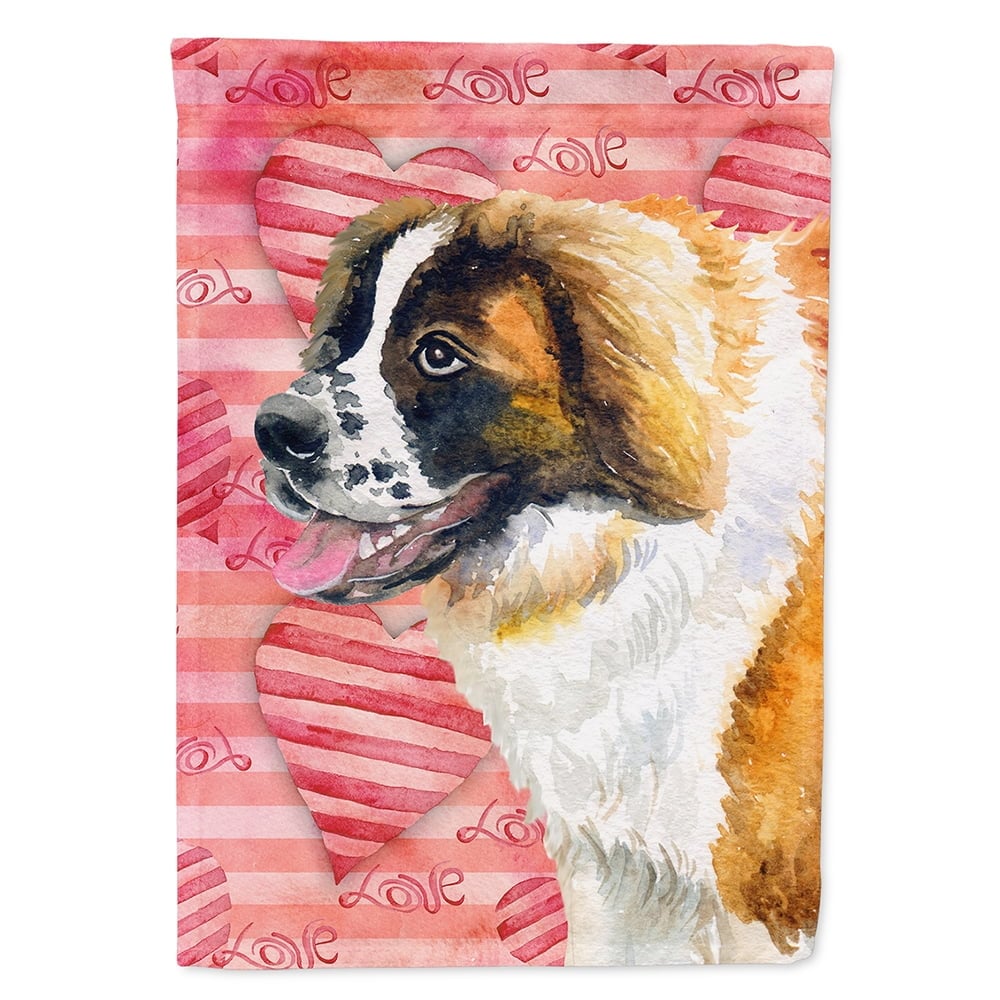 Saint Bernard Love Flag Canvas - House Size