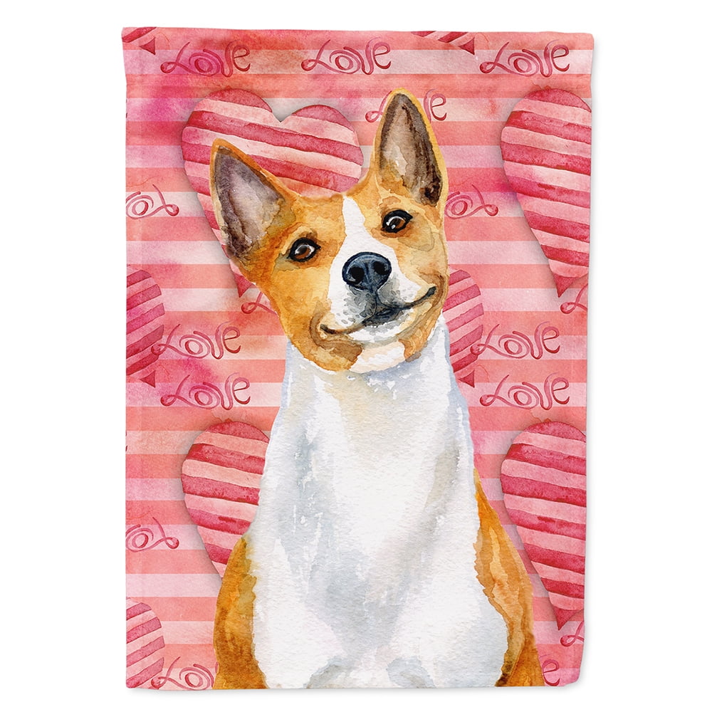 Basenji Love Flag Canvas - House Size