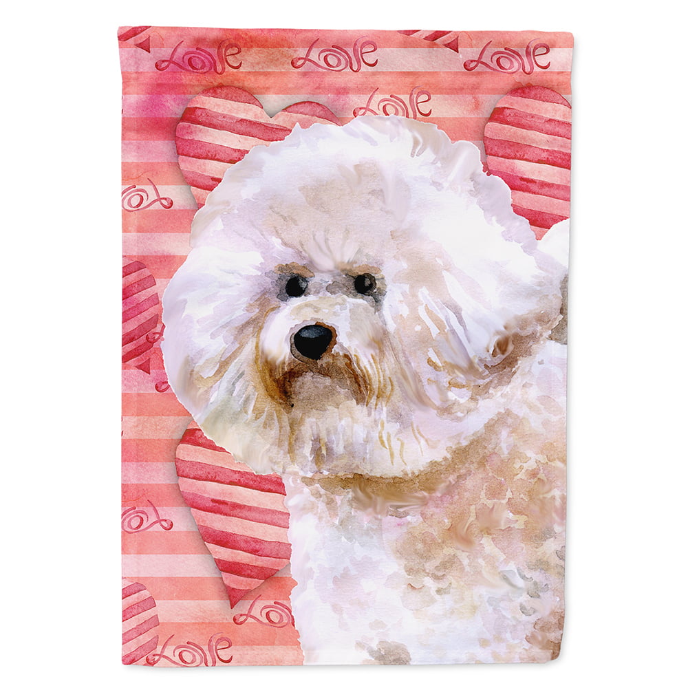 Bichon Frise No. 2 Love Flag Canvas - House Size