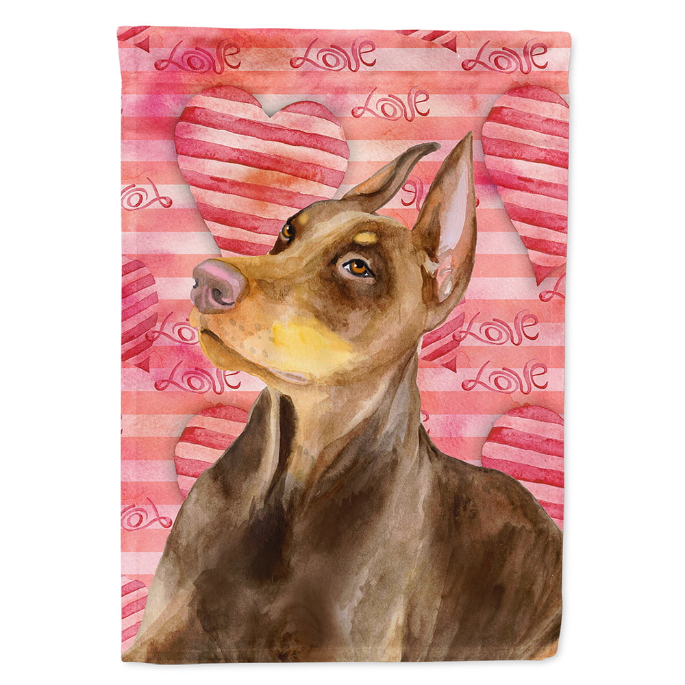 Doberman Pinscher Love Flag Canvas - House Size