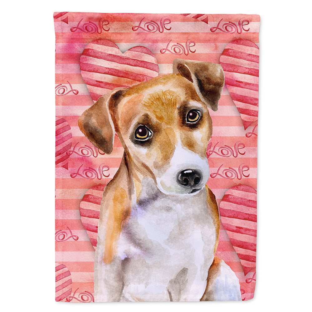 Jack Russell Terrier No. 2 Love Flag Canvas - House Size