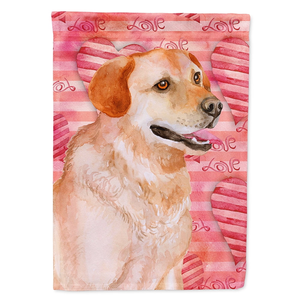 BB9801CHF Labrador Retriever Love Flag Canvas - House Size