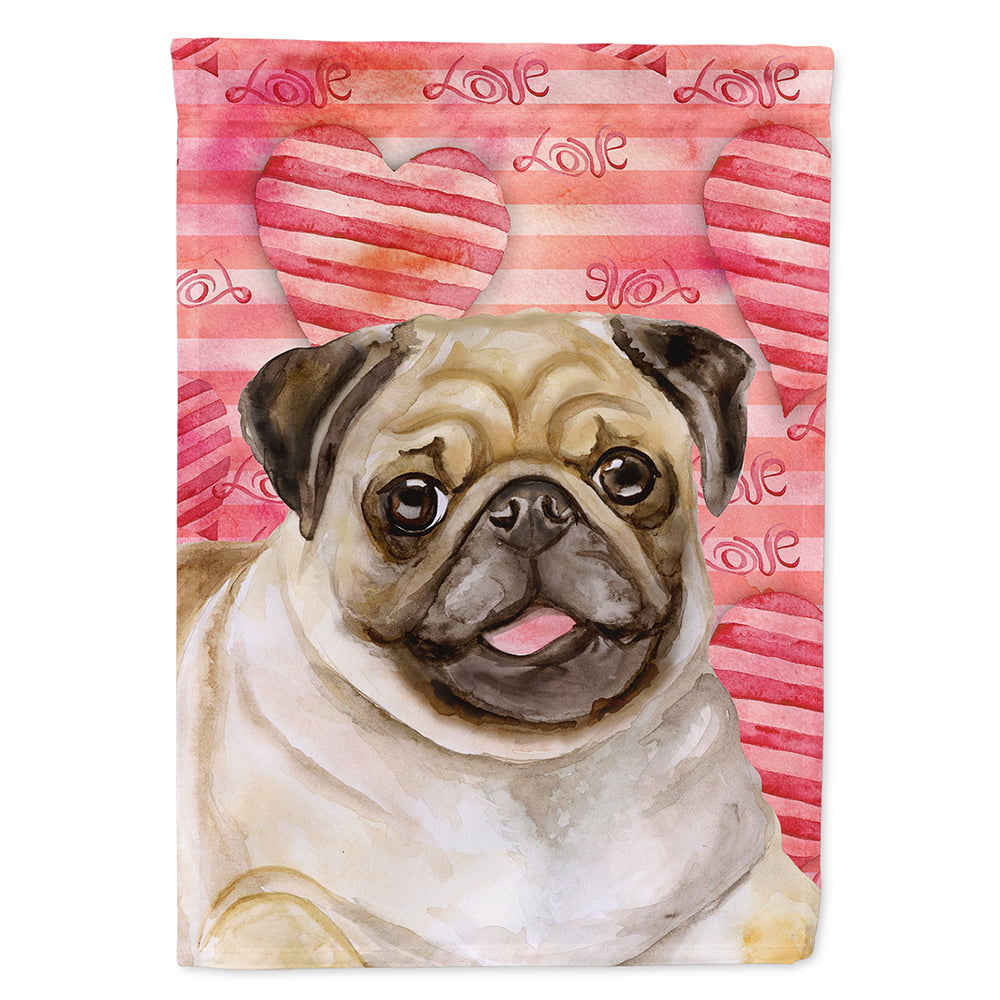 Fawn Pug Love Flag Canvas - House Size