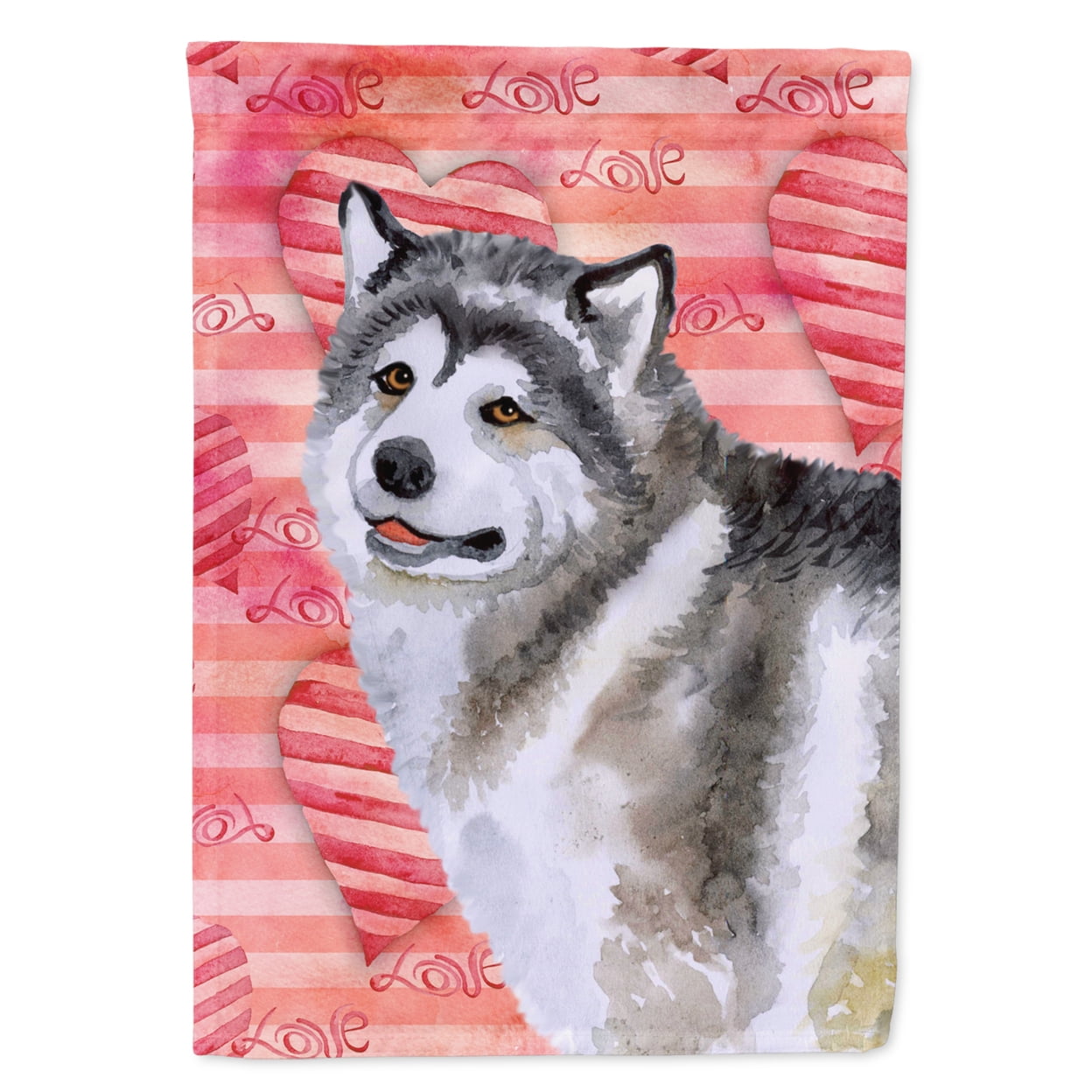 Alaskan Malamute Love Flag - Garden Size