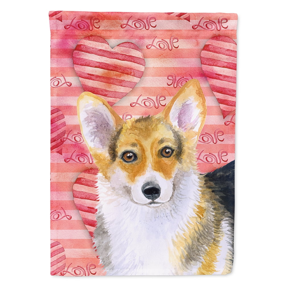 Pembroke Corgi Love Flag - Garden Size
