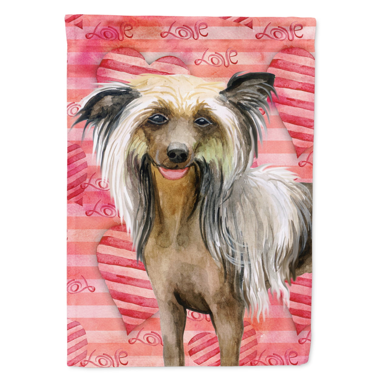Chinese Crested Love Flag - Garden Size
