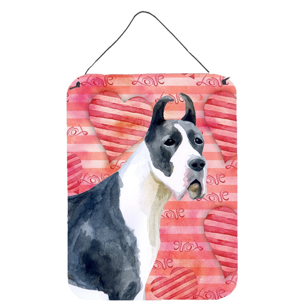 Harlequin Great Dane Love Wall or Door Hanging Prints
