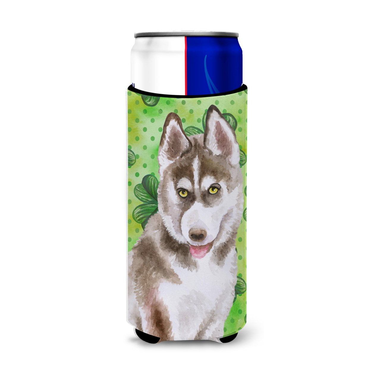 Siberian Husky Grey St Patricks Michelob Ultra Hugger for Slim Cans