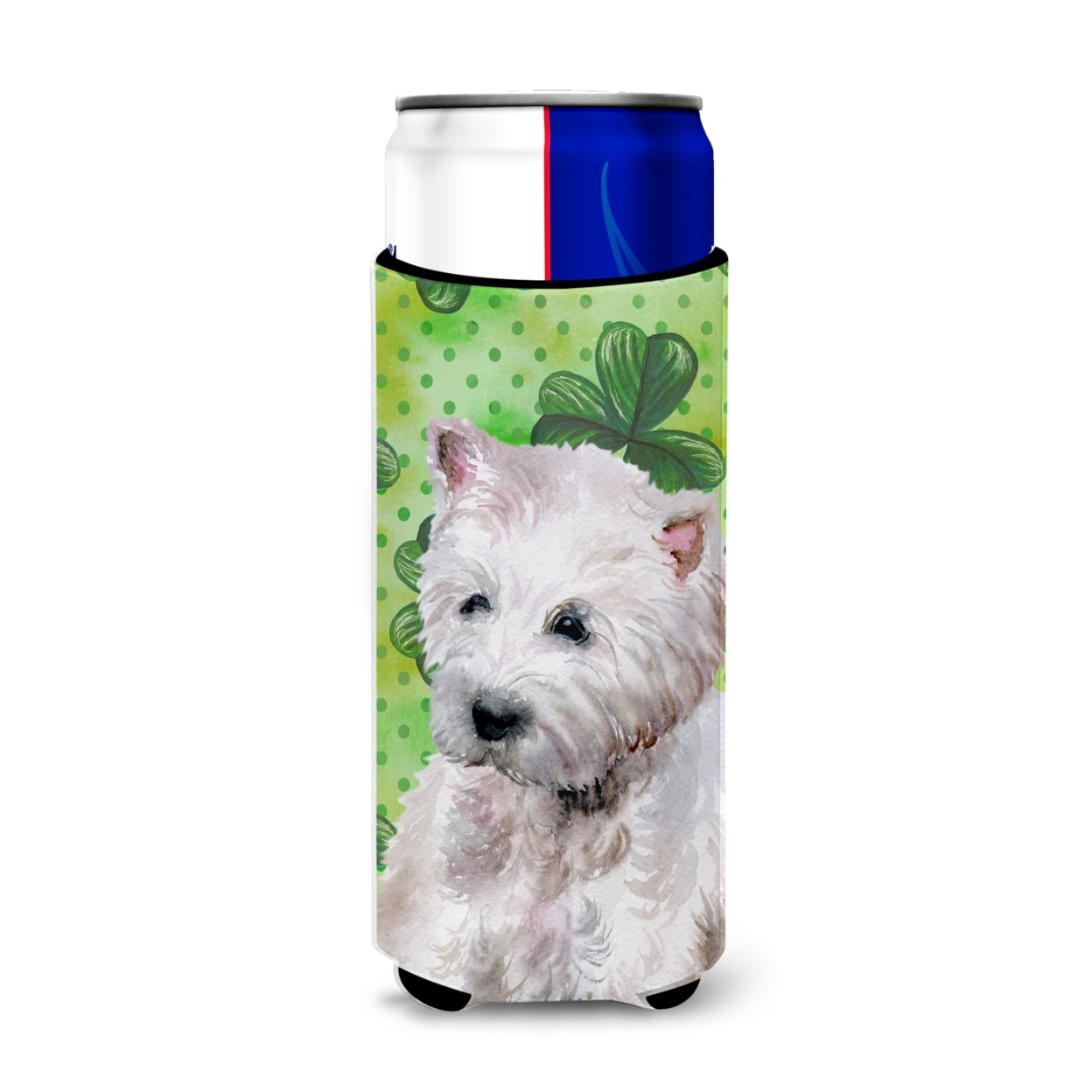 Westie St Patricks Michelob Ultra Hugger for Slim Cans