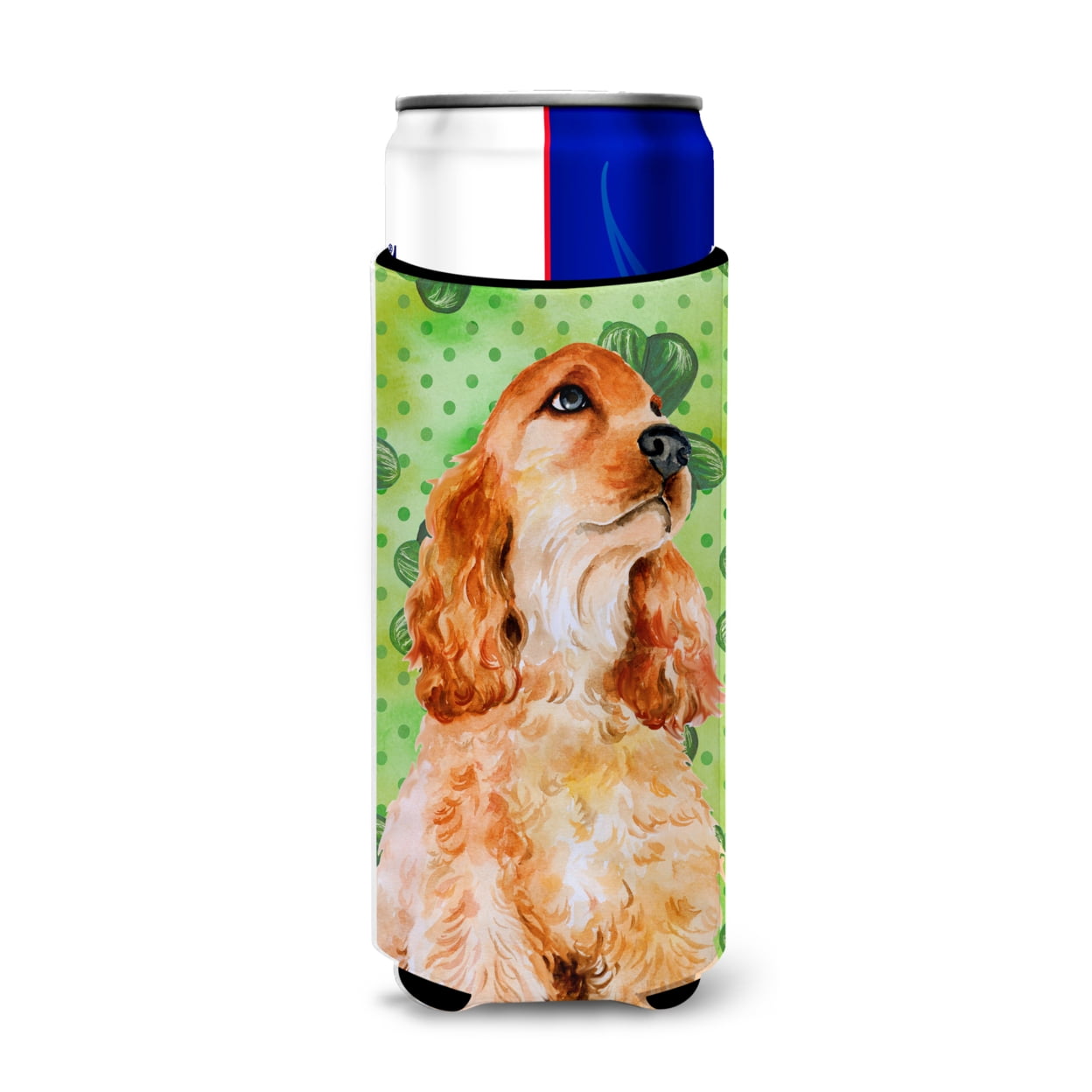 Cocker Spaniel St Patricks Michelob Ultra Hugger for Slim Cans