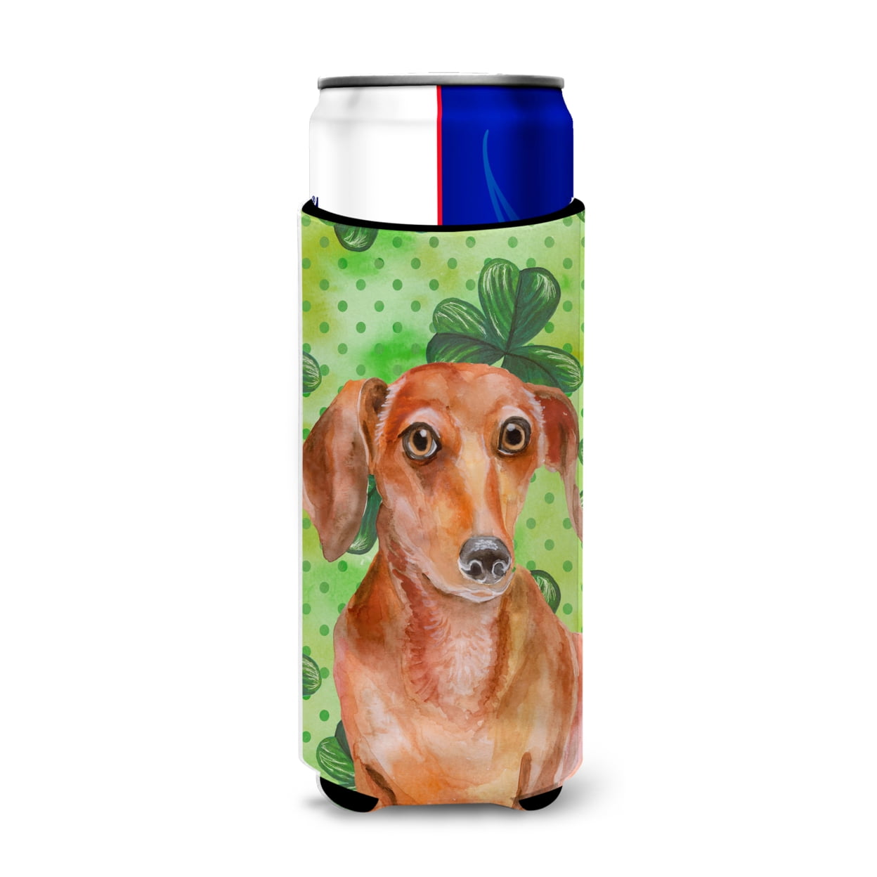 Red Dachshund St Patricks Michelob Ultra Hugger for Slim Cans