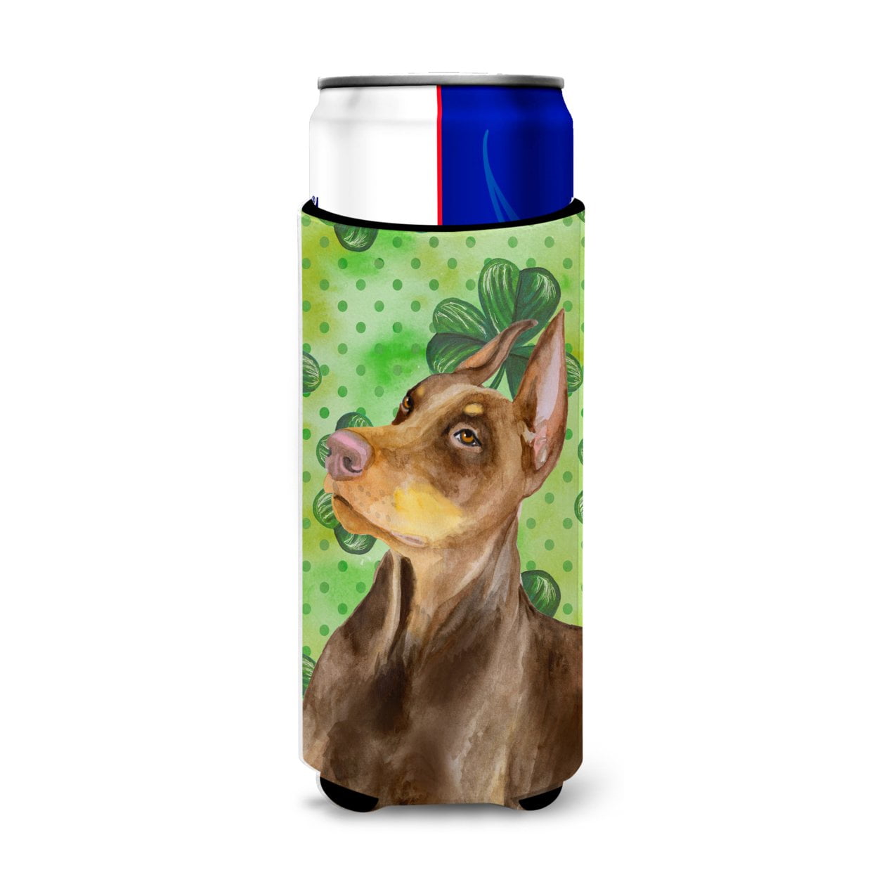 Doberman Pinscher St Patricks Michelob Ultra Hugger for Slim Cans