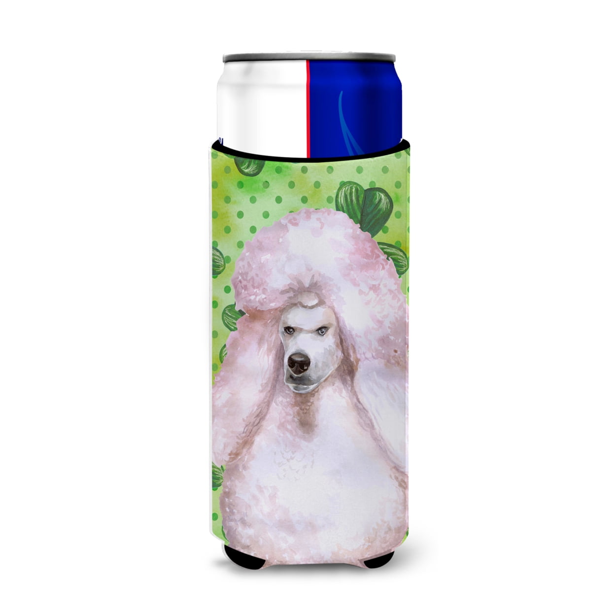 White Standard Poodle St Patricks Michelob Ultra Hugger for Slim Cans