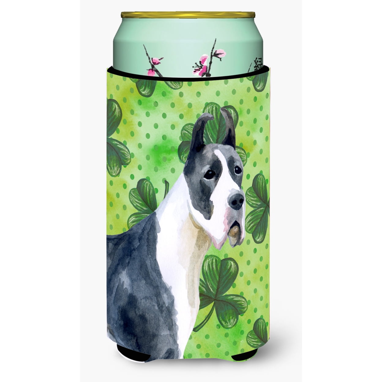BB9817TBC Harlequin Great Dane St Patricks Tall Boy Beverage Insulator Hugger