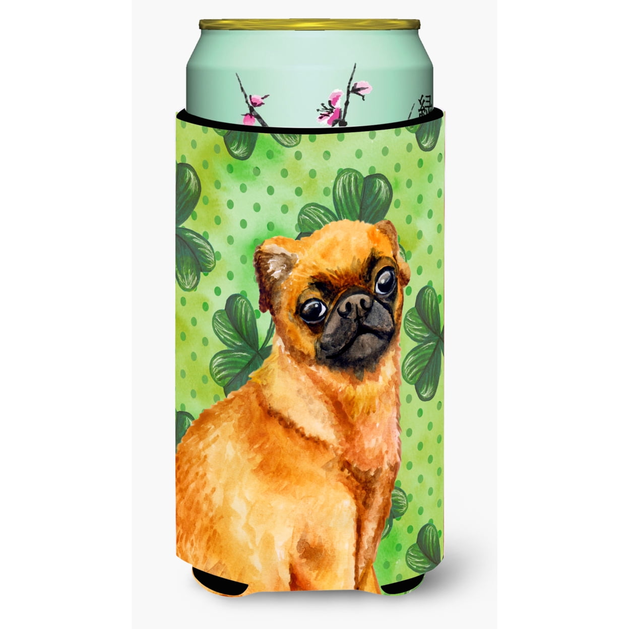 Small Brabant Griffon St Patricks Tall Boy Beverage Insulator Hugger