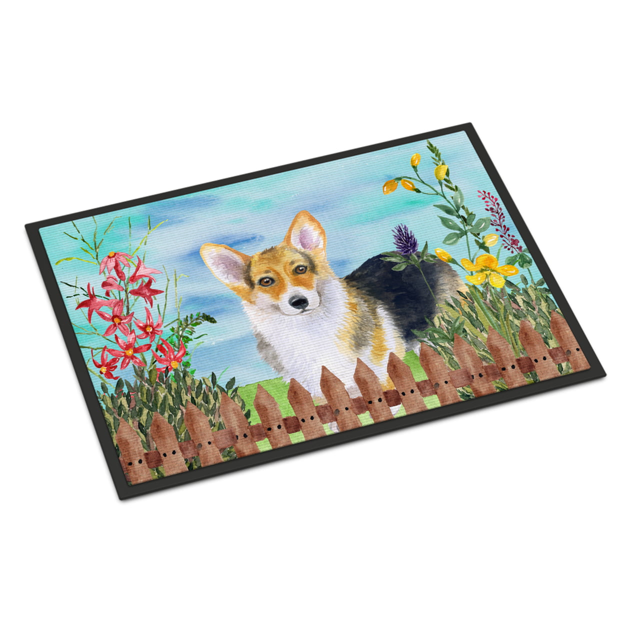Pembroke Corgi Spring Indoor or Outdoor Mat - 24 x 36 in.