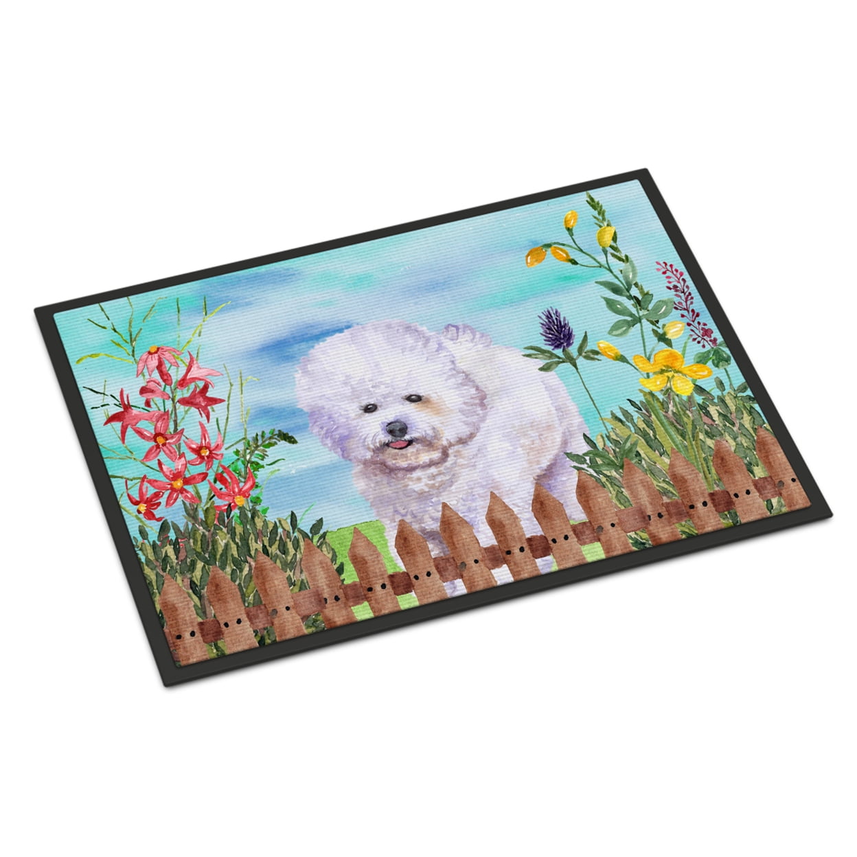 Bichon Frise Spring Indoor or Outdoor Mat - 24 x 36 in.