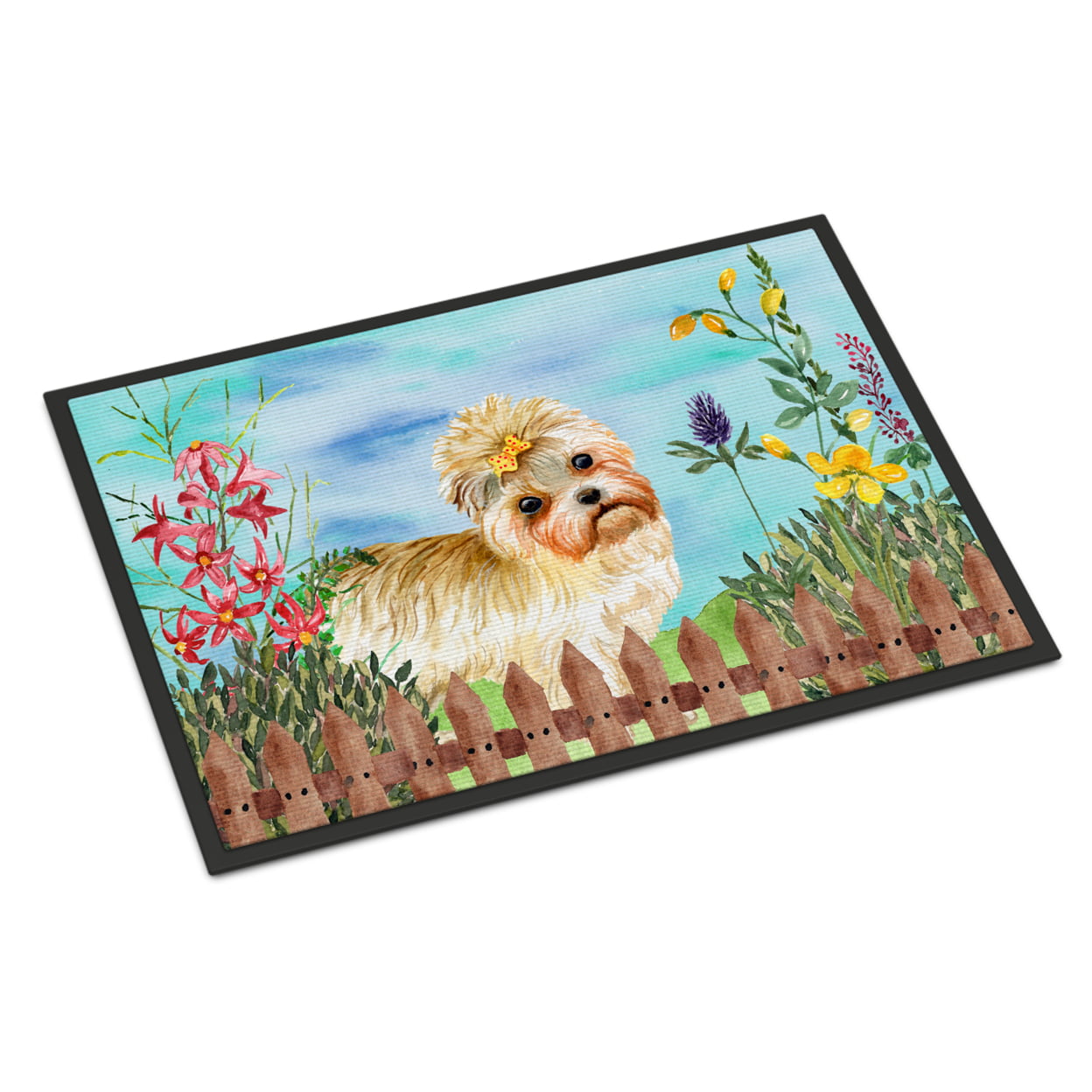 Morkie Spring Indoor or Outdoor Mat - 24 x 36 in.