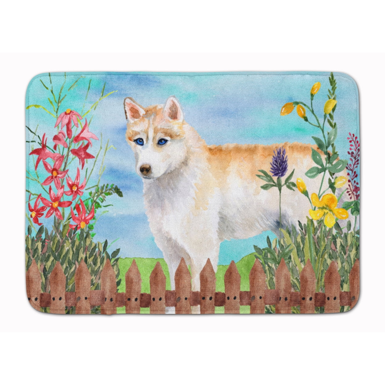 CK1217RUG Siberian Husky Spring Machine Washable Memory Foam Mat