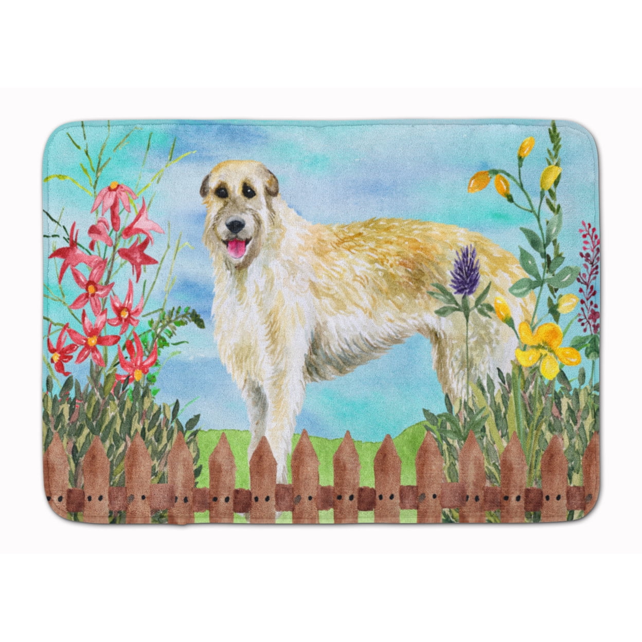CK1232RUG Irish Wolfhound Spring Machine Washable Memory Foam Mat