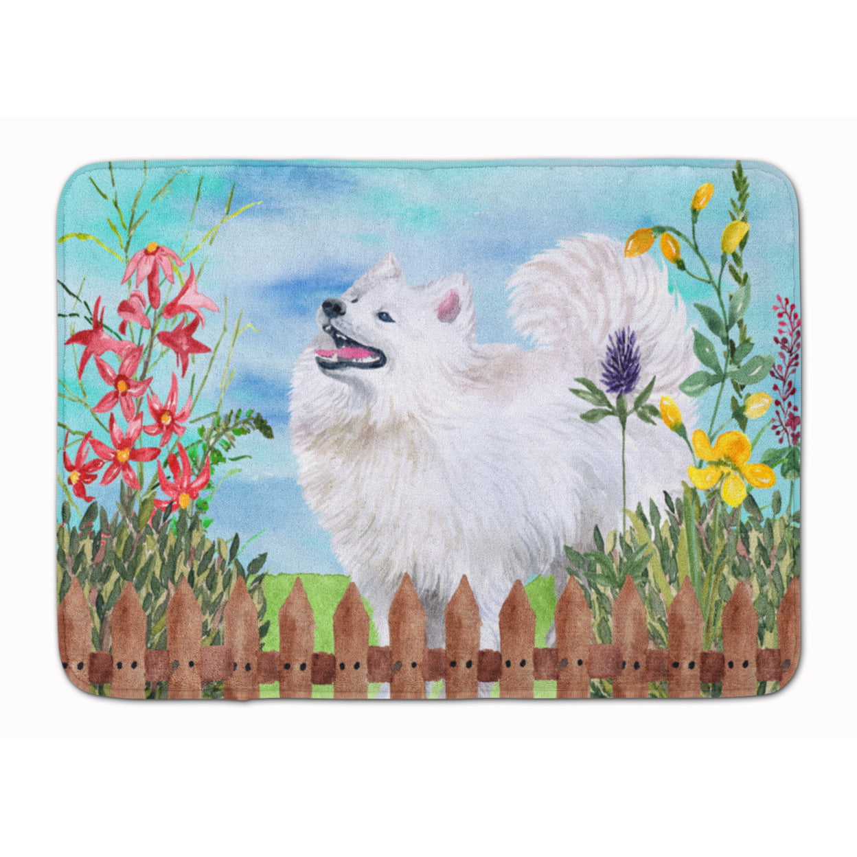 CK1253RUG Samoyed Spring Machine Washable Memory Foam Mat