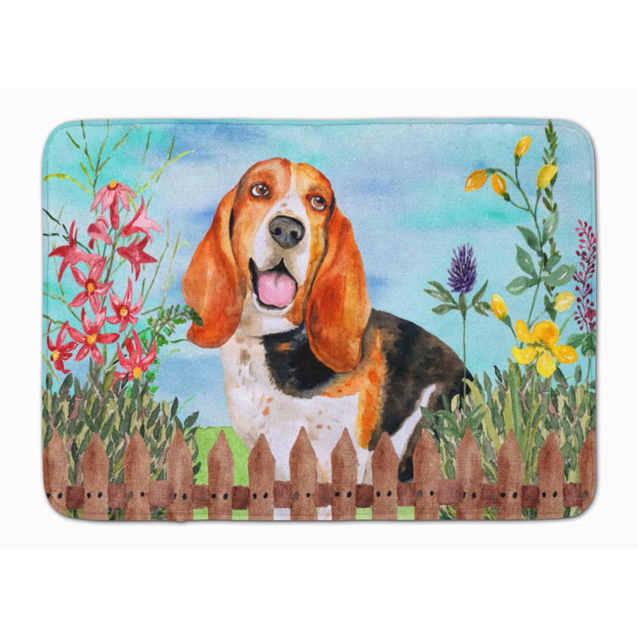 CK1266RUG Basset Hound Spring Machine Washable Memory Foam Mat