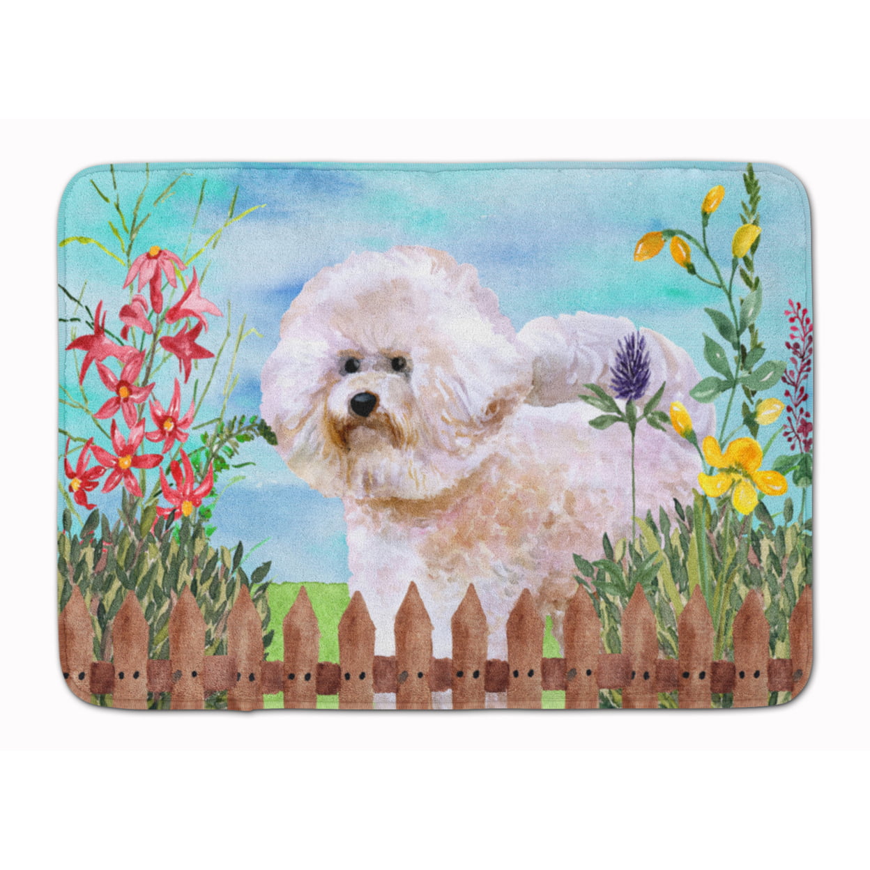 CK1267RUG Bichon Frise No. 2 Spring Machine Washable Memory Foam Mat