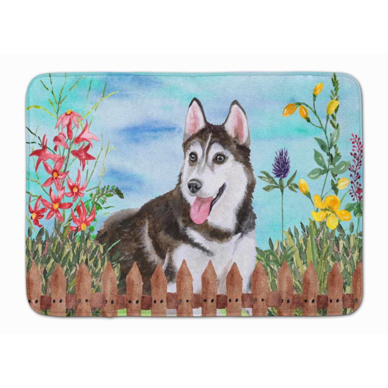 CK1274RUG Siberian Husky No. 2 Spring Machine Washable Memory Foam Mat