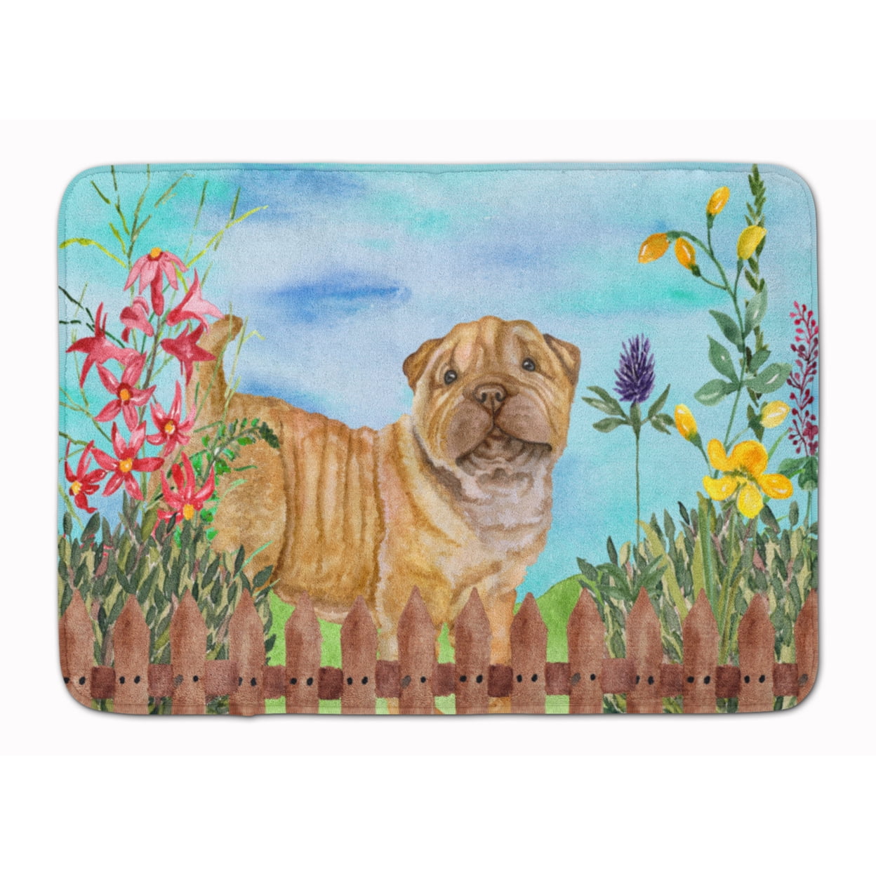 CK1281RUG Shar Pei Puppy Spring Machine Washable Memory Foam Mat