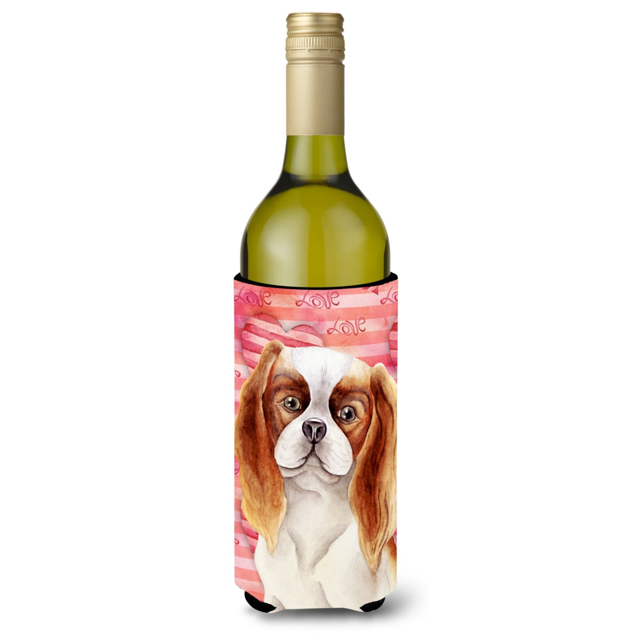 Picture of Carolines Treasures CK1391LITERK Cavalier Spaniel Love Wine Bottle Beverge Insulator Hugger