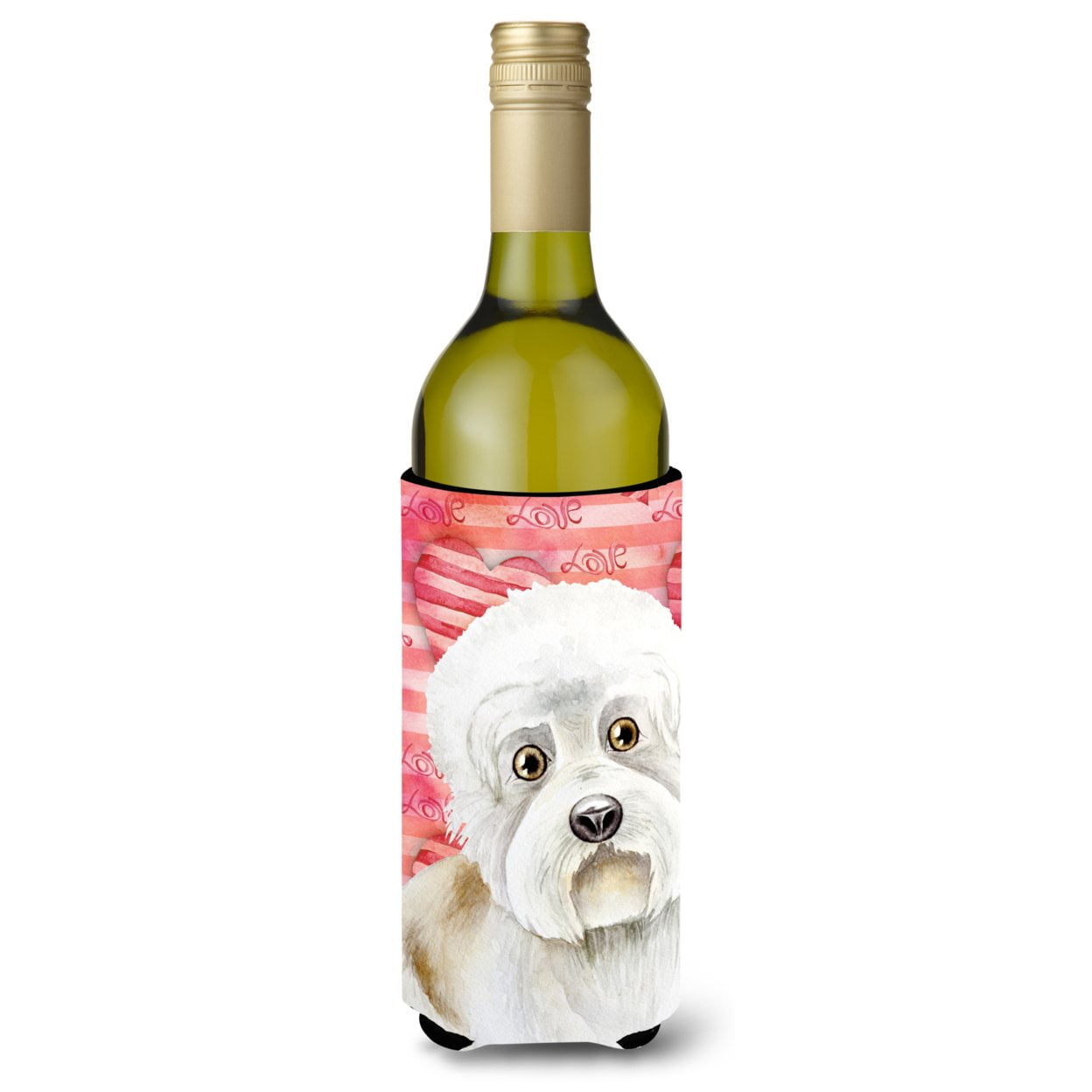 Picture of Carolines Treasures CK1393LITERK Dandie Dinmont Love Wine Bottle Beverge Insulator Hugger
