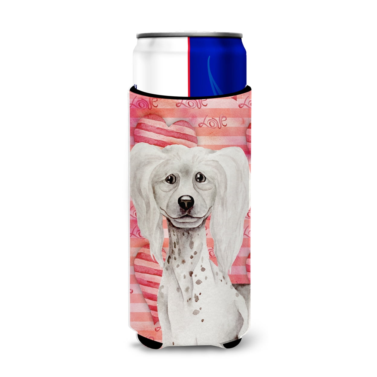 Chinese Crested Love Michelob Ultra Hugger for Slim Cans