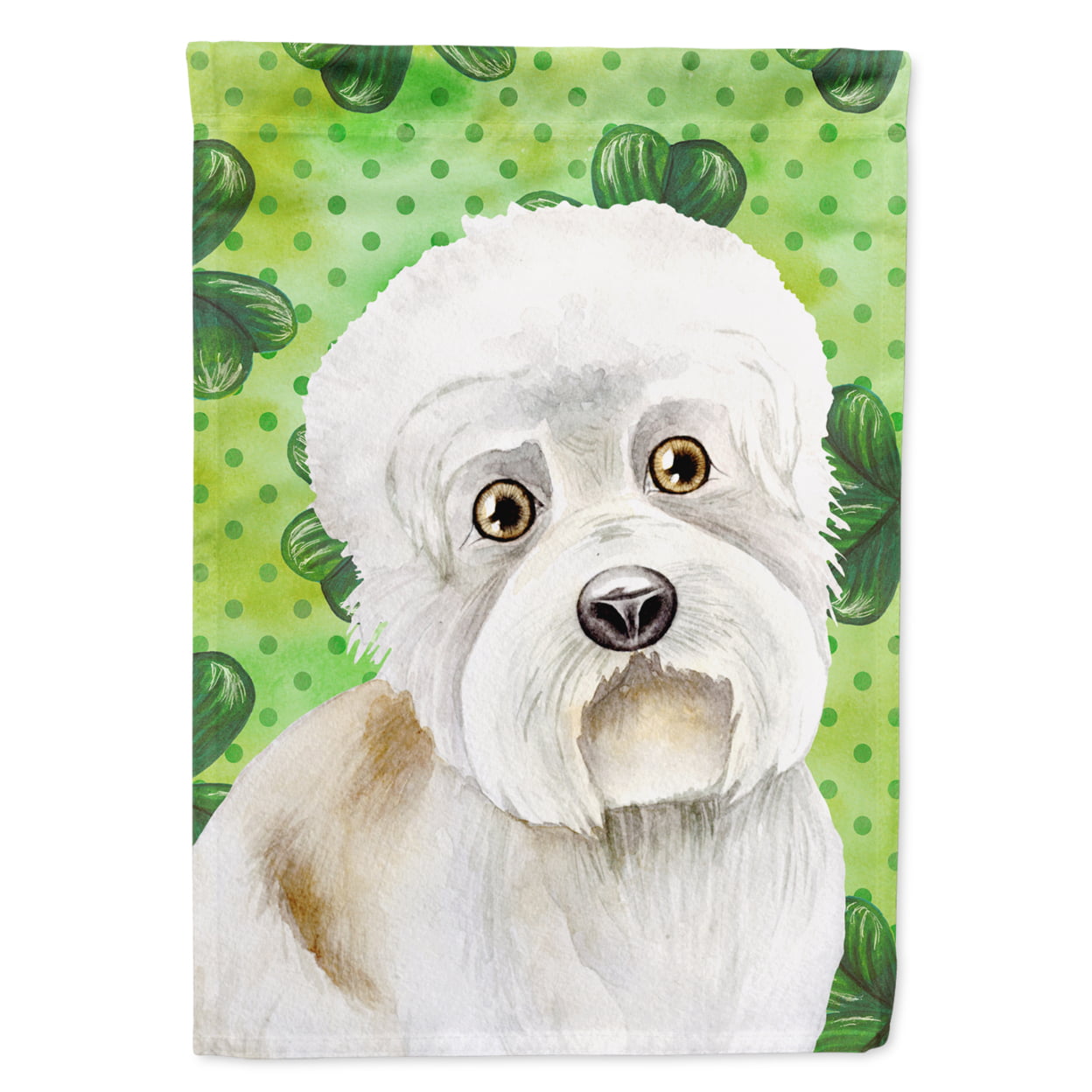 Dandie Dinmont Shamrocks Flag Canvas - House Size