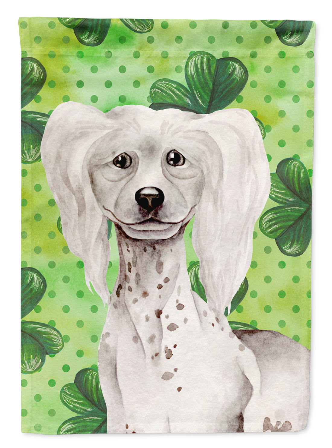 Chinese Crested Shamrocks Flag Canvas - House Size