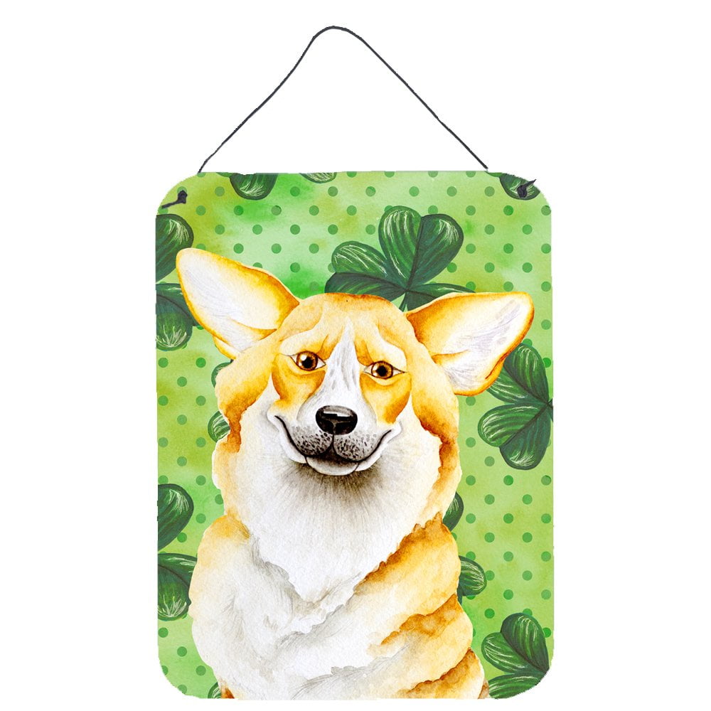 Corgi Shamrocks Wall or Door Hanging Prints