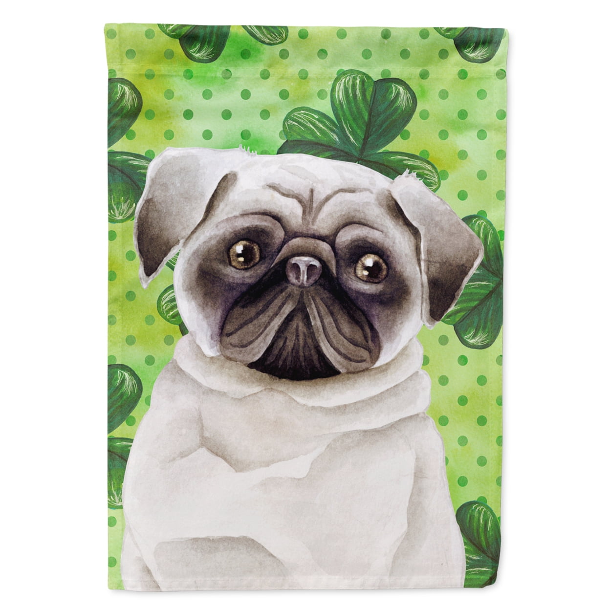 Pug Shamrocks Flag - Garden Size