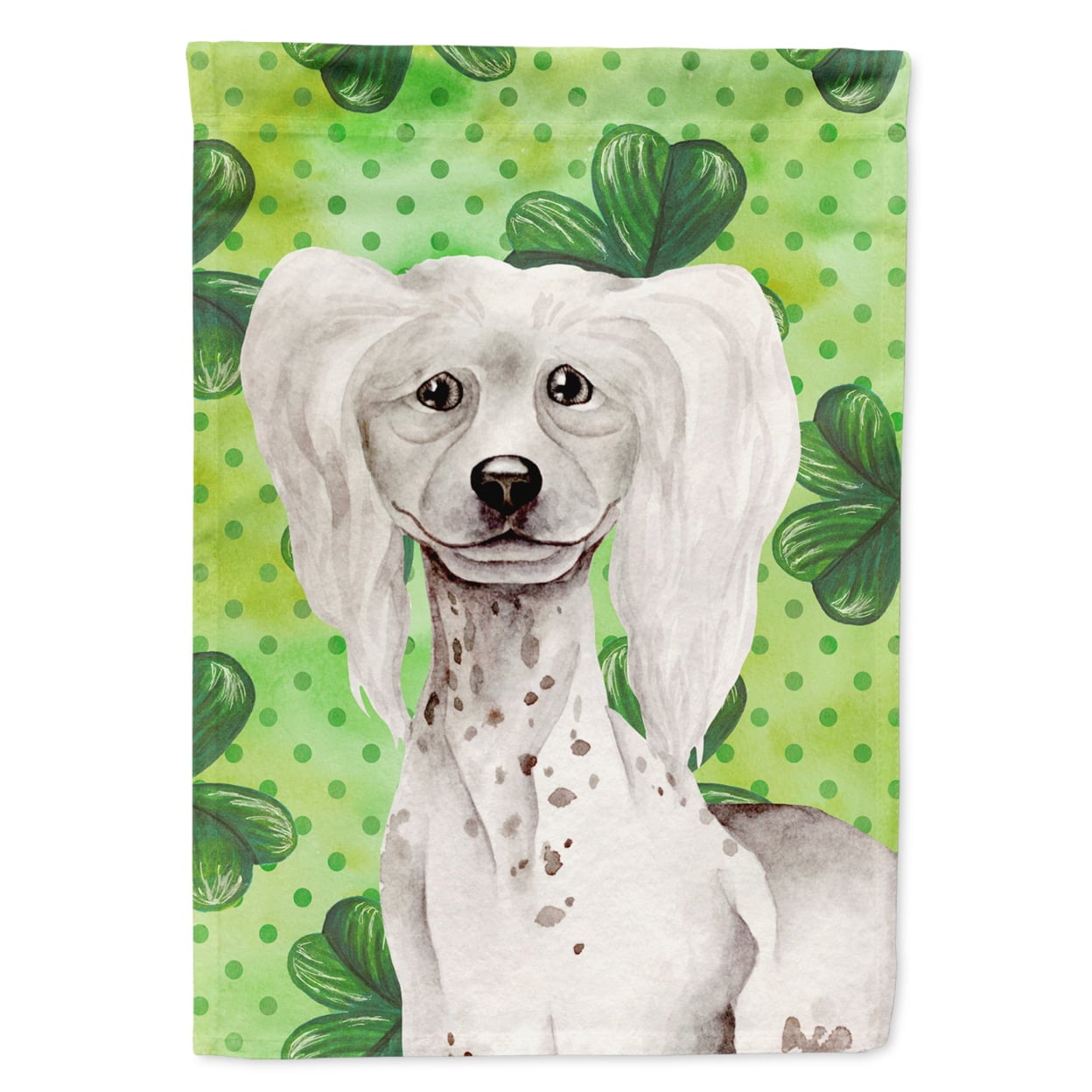 Chinese Crested Shamrocks Flag - Garden Size