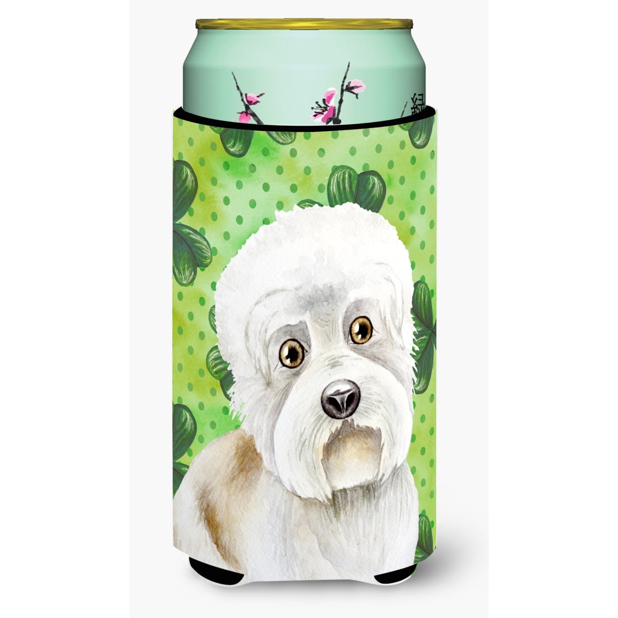 Dandie Dinmont Shamrocks Tall Boy Beverage Insulator Hugger