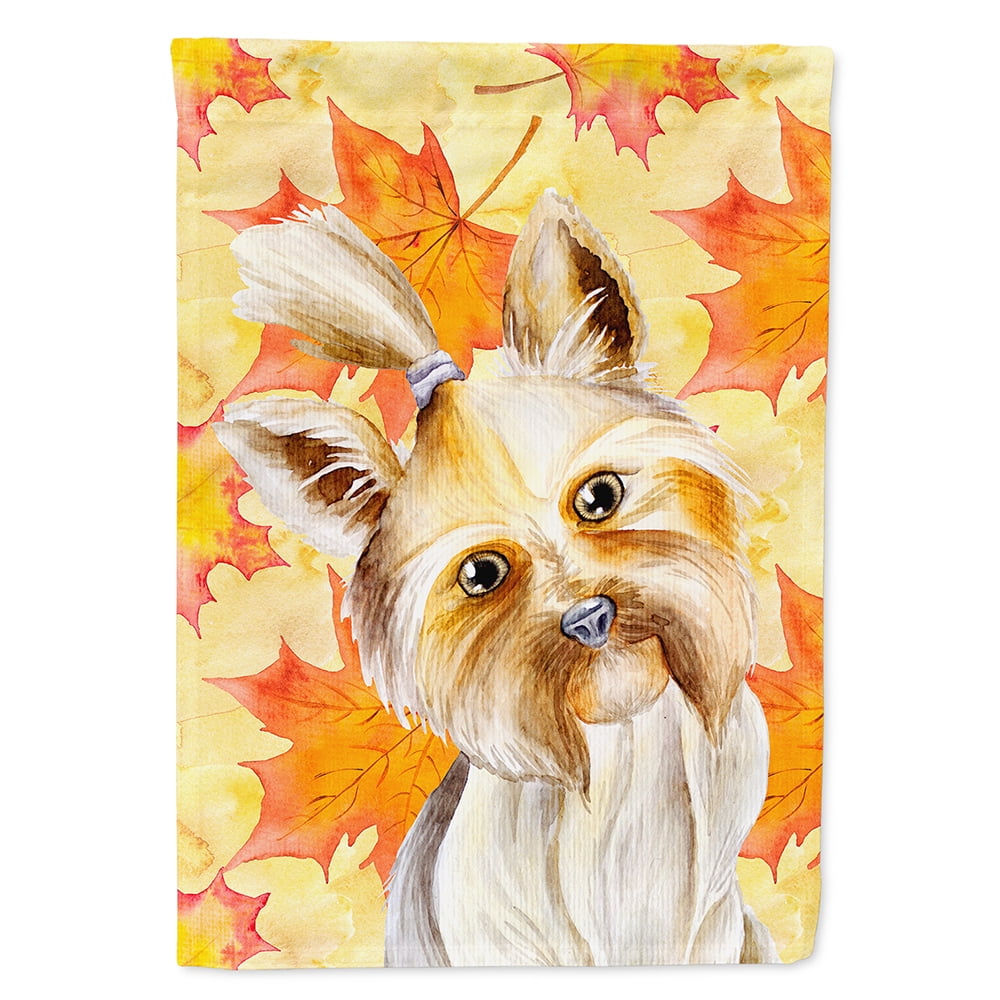 Yorkie Yorkshier Terrier Fall Flag Canvas - House Size